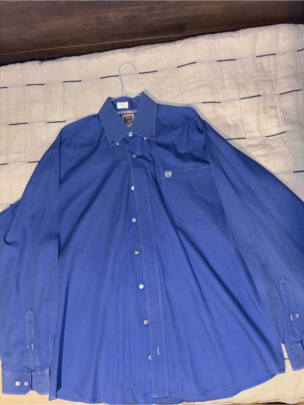 Cinch Men's Blue Button-Down Shirt - Classic Long Sleeve
